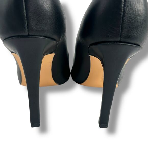 NEW Calvin Klein Pointed Toe Pumps Size 9 High Stiletto Heels Black Leather FLAW - Picture 13 of 13